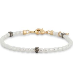 All Saints Faux Pearl Crystal Cross Flex Bracelet and Dust Bag New in Box ❤️